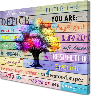 #ad Inspirational Wall Art Office Motto Decor Quotes Colorful Tree Signs Pictures Wo $32.89