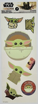 #ad Star Wars Mandalorian Set of 7 Wall Stickers The Child Baby Yoda New $4.75