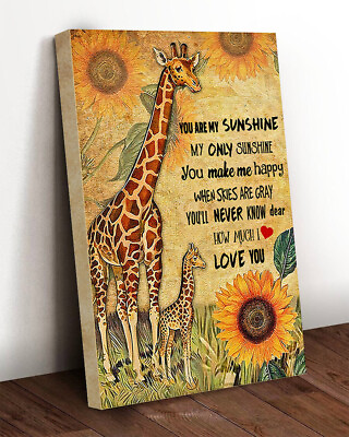 #ad Giraffe You Are My Sunshine My Only Sunshine You Make Me Happy Canvas $130.66