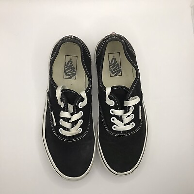 #ad VANS Off the Wall girls low top sneakers Black size 2.5 Frayed On One Shoe $22.10