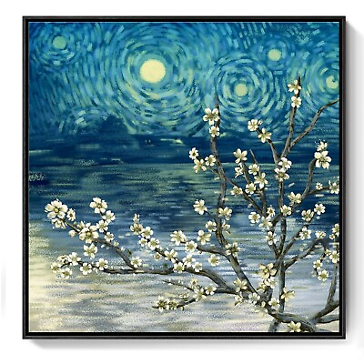 #ad Framed Wall Art for Bedroom Modern Blue Wall Picture Framed Floral Tree Canva... $121.28