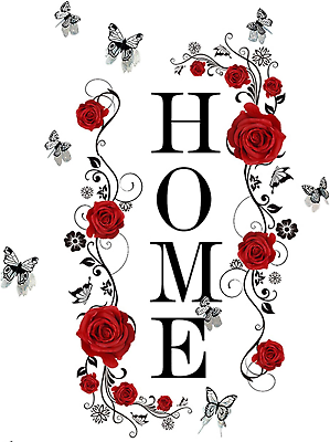 #ad Red Rose Home Wall Decals Wall Stickers for Bedroom Wall Mural as Wall Decor ... $16.99