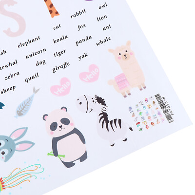 #ad cartoon Jungle wild 26 letters alphabet animals wall stickers kids wall de.Q6 $8.61