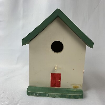 #ad Birdhouse decor Red Faux Door Faux Windows Freestanding Farmhouse Rustic $29.00