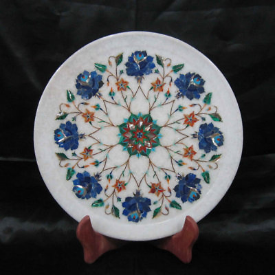 #ad 12quot; wall decorative marble Plate inlaid with natural stones Home Decor $394.41