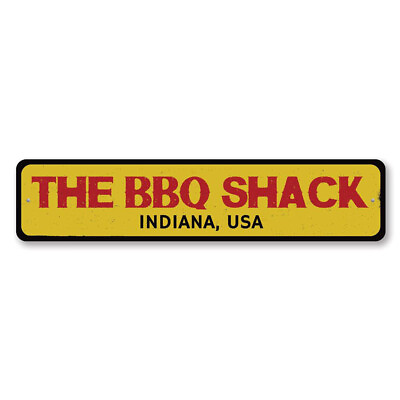 #ad Personalized BBQ Shack City State Kitchen Aluminum Metal Decor Sign $58.05
