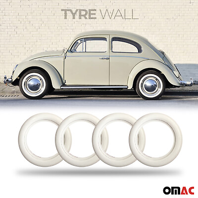 15quot; Tire Wall For Kia Band Portawall Rims Sidewall Rubber Ring Set White 4x $80.91