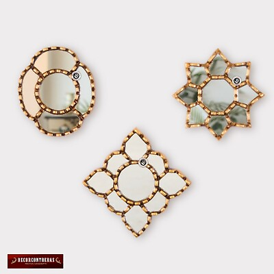 #ad Small Gold Accent Wall Mirror set 3 Decorative Vintage mirrors of 6quot; for wall $79.90