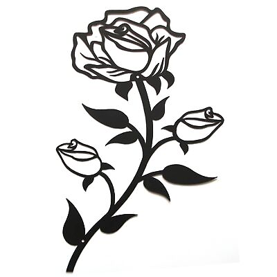 #ad Large Rose Flower Wall Decor15“H Black Metal Art Ornament Wall Hanging for I... $19.68