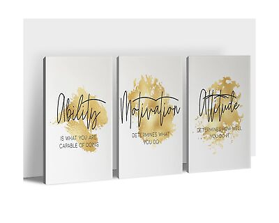 #ad 3 Panel Inspirational Quotes Canvas Wall Art for Office Wall Decor Motivatio... $176.25