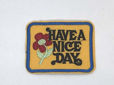 #ad #ad Have a Nice Day Iron on Patch Vintage 70s Style Retro Hippie Flower 2.4x1.75inch $2.45