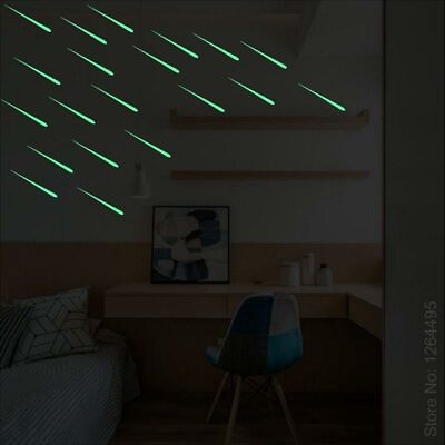 #ad Glowing Meteor Rain Shaped Stickers Luminous Night Wall Bedroom Sticker Diy 1pc $16.64