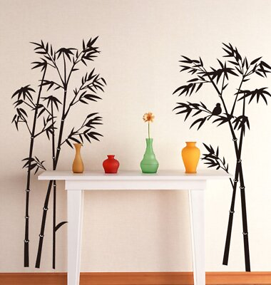 #ad Beautiful Bamboo Tree Black Wall Stickers Baby Room Bedroom Decals Vinyl Decor $17.99