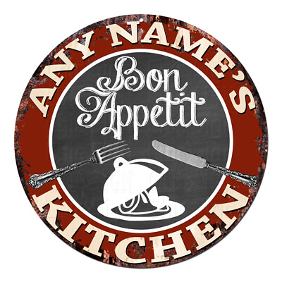 #ad CP 0102 ANY NAME#x27;S KITCHEN Custom Personalized Chic Tin Sign Decor Gift $27.99