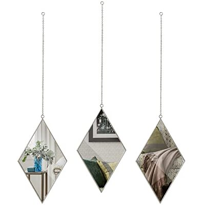 #ad #ad TLBTEK 3 PCS Rhombus Mirror Wall DecorWall Mirrors Decorative for Living Room... $41.20