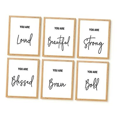 #ad Bedroom –Playroom – Wall Decor for Girls Women – Inspirational 6 Pack White $18.67