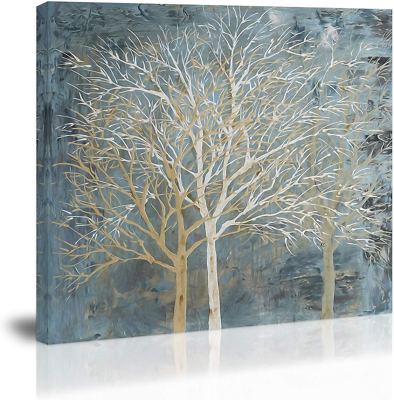 #ad Tree Wall Art Decor Blue White Modern Abstract Canvas Painting Prints Pictures A $59.30