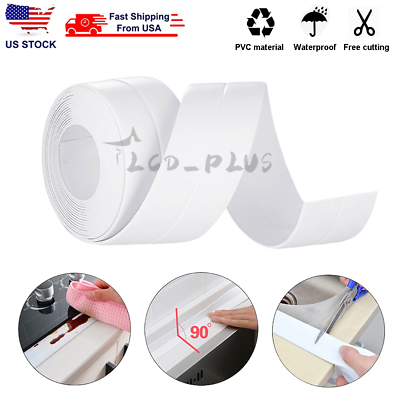 PVC Self Adhesive Caulk Sealing Strip Tape For Kitchen Wall Sink Toilet Bathroom $6.16