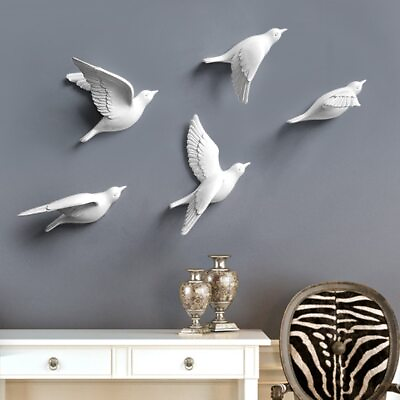 Resin Birds Creative for Wall 3d Sticker Living Room Animal Figurine Wall Murals $121.82