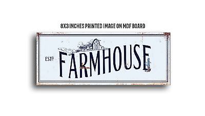 #ad Farmhouse Wall Decor Rustic Ranch distressed rustic 8x3quot; sign $12.50