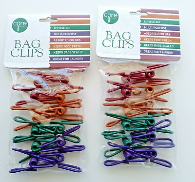 #ad Multi Purpose Clips Assorted Colors Kitchen Studio Metal Coated Bag Clips 24 Pcs $7.50
