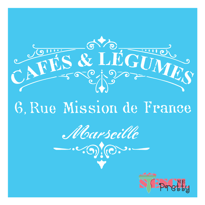 #ad Cafes and Legumes Americana Stencils Farmhouse Decor French Cafe Kitchen Stencil $17.99
