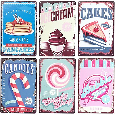 #ad #ad Retro Metal Kitchen Signs Vintage Design Wall Art 8 x 11.8 in 6 Pack $19.99