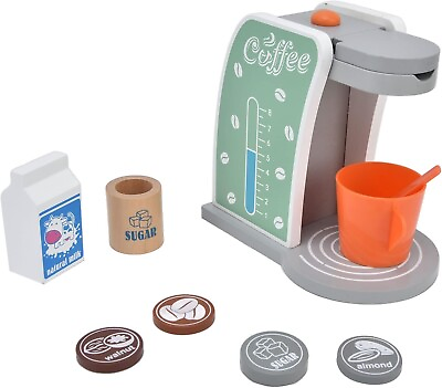 #ad Play Kitchen Coffee machine Accessories Toddlers Children Wood $23.99