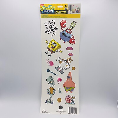 #ad SPONGE BOB WALL STICKERS Room DECALS Removable Sheet of 14 Nursery Kids Cartoon $6.95
