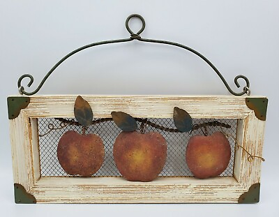 #ad #ad Apples sign wood amp; metal rustic art 12 x 5 inch Farmhouse country decor $24.00