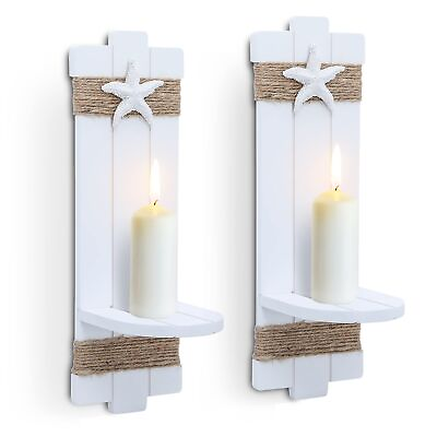 #ad Sconces Wall Decor Set of 2 Beach Decor Starfish Wall Candle Sconces Ocean ... $41.39