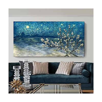 #ad Extra Large Wall Art for Living Room Modern Framed Floral Tree Picture Blue T... $218.71