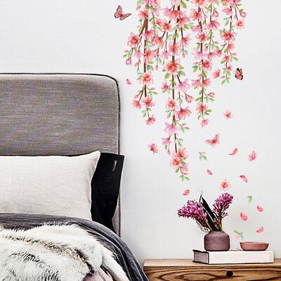 #ad Flower Vine Plants Wall Stickers Butterfly PVC Decals Nursery Mural Home Decor $8.99