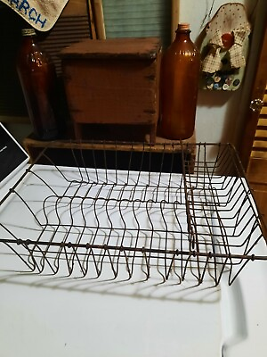 #ad Vintage Metal Wire Dish Drainer Drying Rack Farmhouse Primitive Decor $79.99