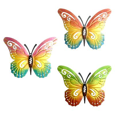 #ad Butterfly Wall Decors Wall Sculptures Hanging for Porch Yard Bathroom $10.45