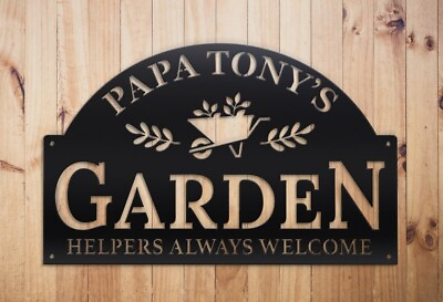 #ad Personalized Garden Metal Signs Courtyard Outdoor Farmhouse Sign Wall Decor $119.95
