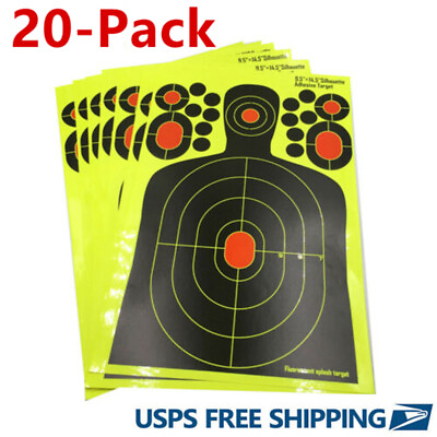 20 PACK Shooting Targets Splatter Glow Gun Rifle Paper Target Adhesive Exercise $17.99
