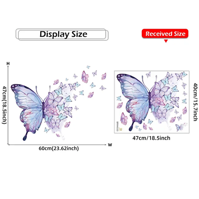 #ad Purple Butterfly Wall Stickers for Bedroom Living Room Decoration Girls Room Wal $30.18