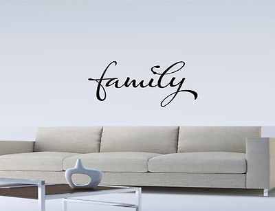 #ad FAMILY WALL QUOTE DECAL STICKER VINYL HOME SAYING Family Vinyl Wall Art Letters $9.56