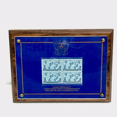 #ad US Navy Framed Commemorative World War II Stamp October 27 1945 $29.75