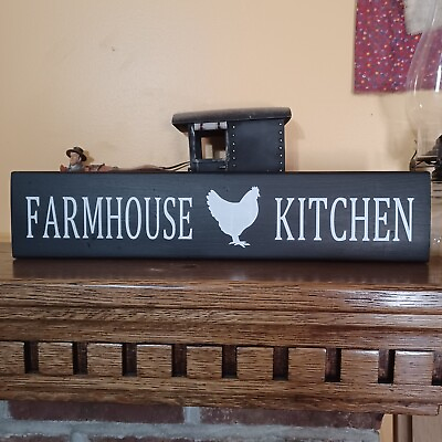 #ad Farmhouse Kitchen Chicken Hen Rustic Primitive Sign Country Home Décor $8.46