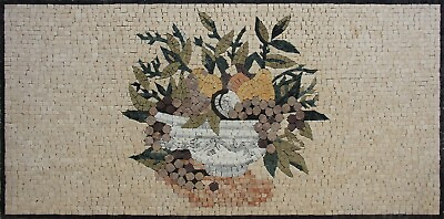 #ad Mosaic Marble Oriental Fruit Bowl Handmade Wall Kitchen Backsplash Tile Sheet $360.00