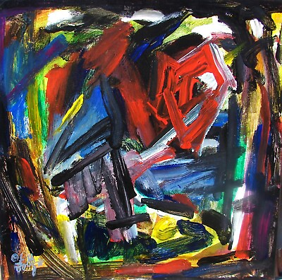 #ad Modernist ABSTRACT PAINTING Expressionist MODERN ART THROUGH THE HEART FOLTZ $ $48.00