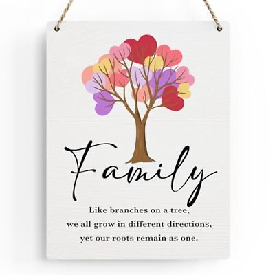 #ad Family Tree Wall Decor Family Wooden Hanging Sign for Home Decor Family $12.13