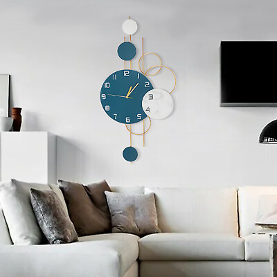 #ad Modern Nordic Large Wall Clock 3D Creative Clock Wall Living Room Home Art Decor $51.87