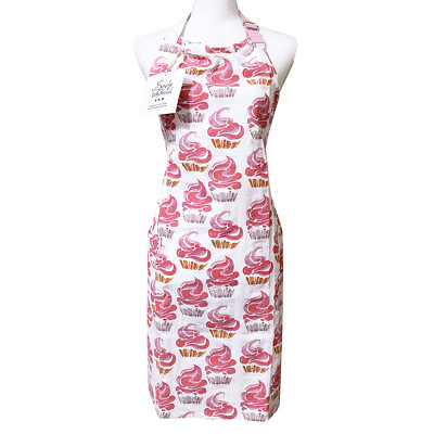 #ad Simply Whimsical Cupcake Kitchen Apron Organic Cotton Flour Sack Pink $30.76