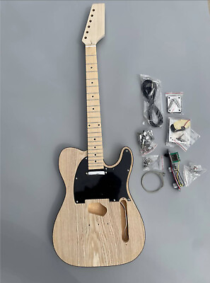 #ad Electric Guitar Kit diy for tele ASH wood veneer Guitar Body Maple guitar Neck $158.86