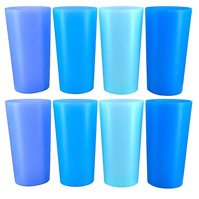 #ad Drinking Cups Reusable Unbreakable Thick Wall Tall Kitchen Cups set of 8 ... $32.56