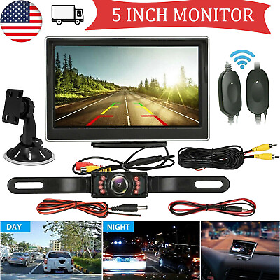 #ad Backup Camera Car Rear View Wireless HD Parking System Night Vision 5quot; Monitor $29.99