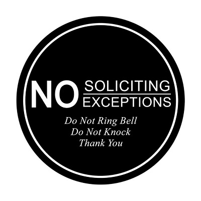 #ad #ad Circle No Soliciting No Exceptions Sign $8.54